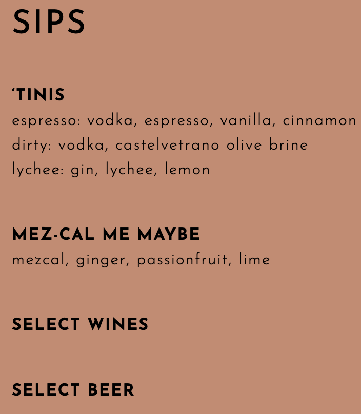 Drink Menu