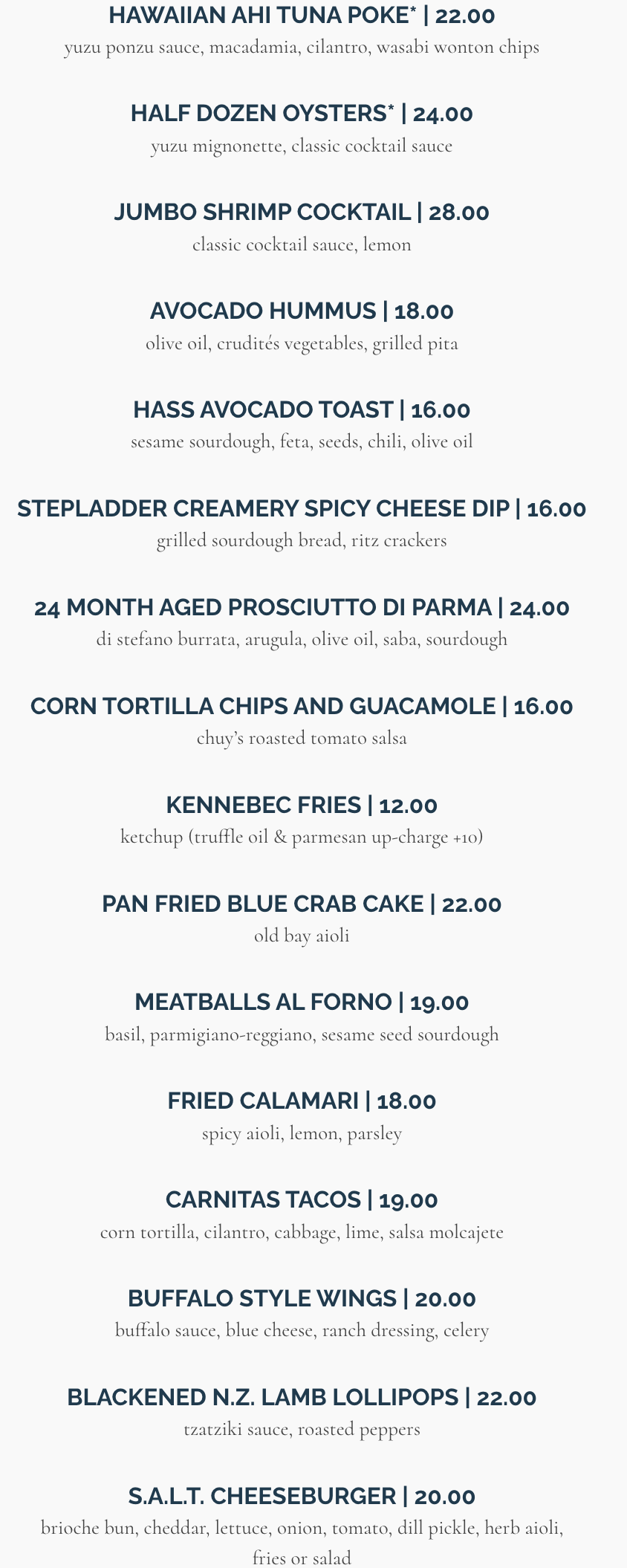 Food Menu