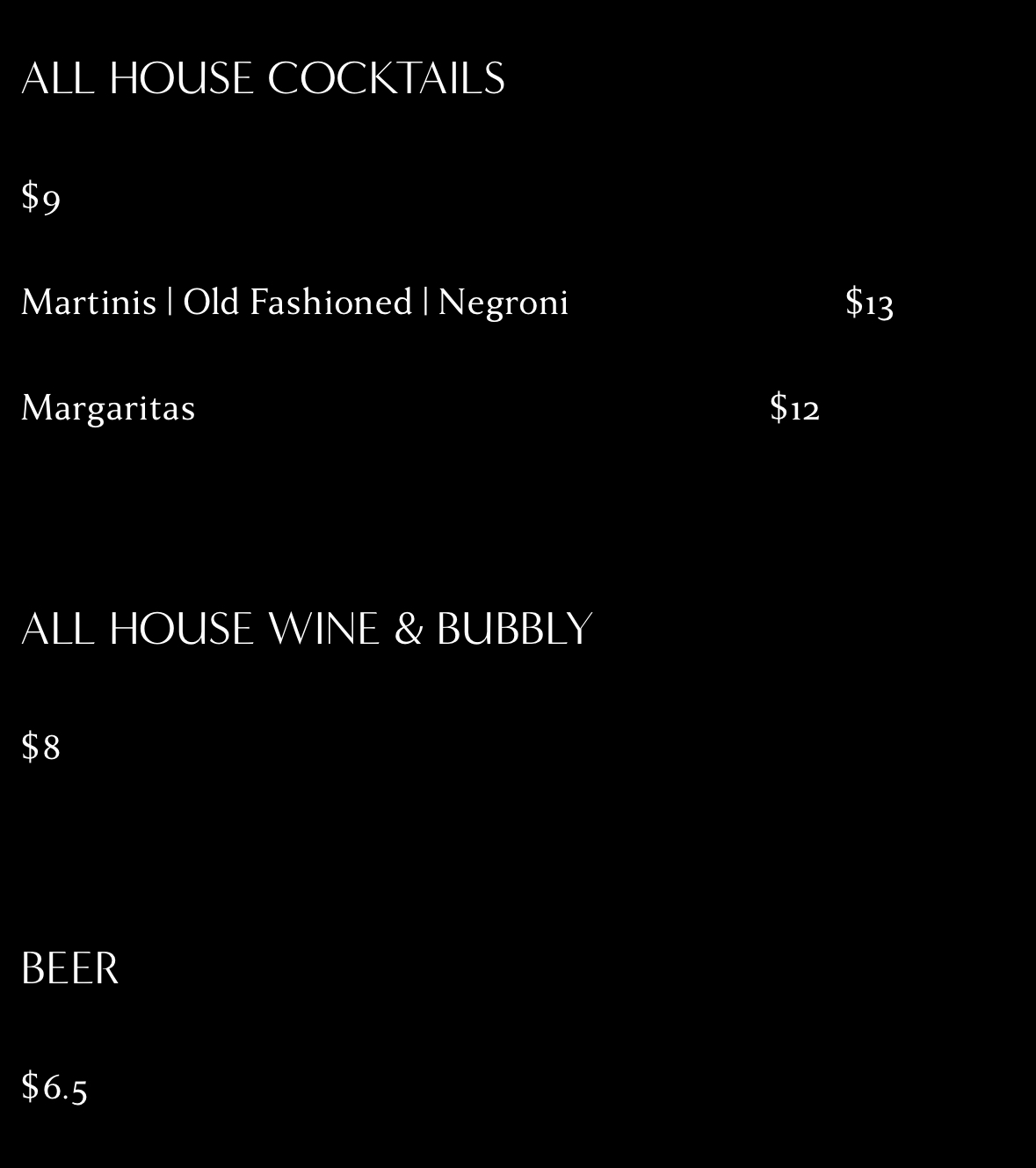 Drink Menu