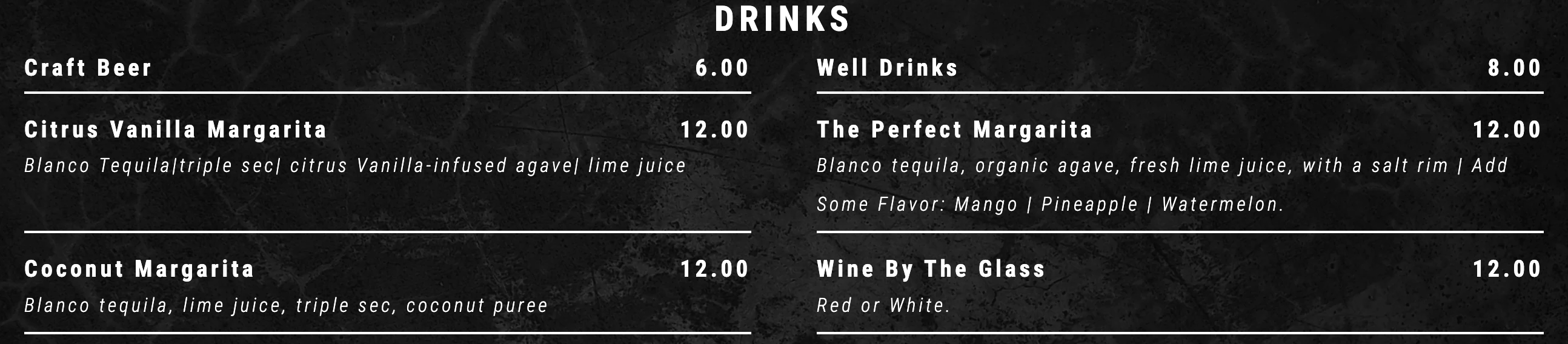 Drink Menu
