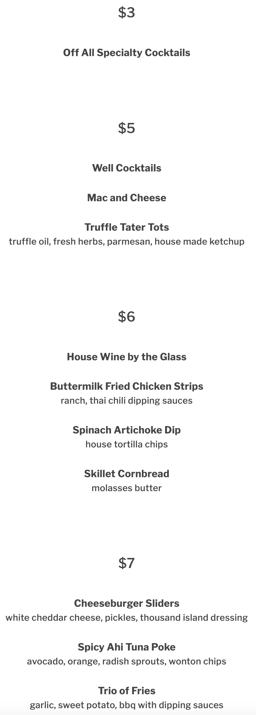 Food & Drink Menu
