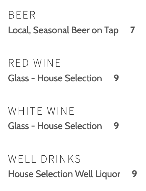 Drink Menu