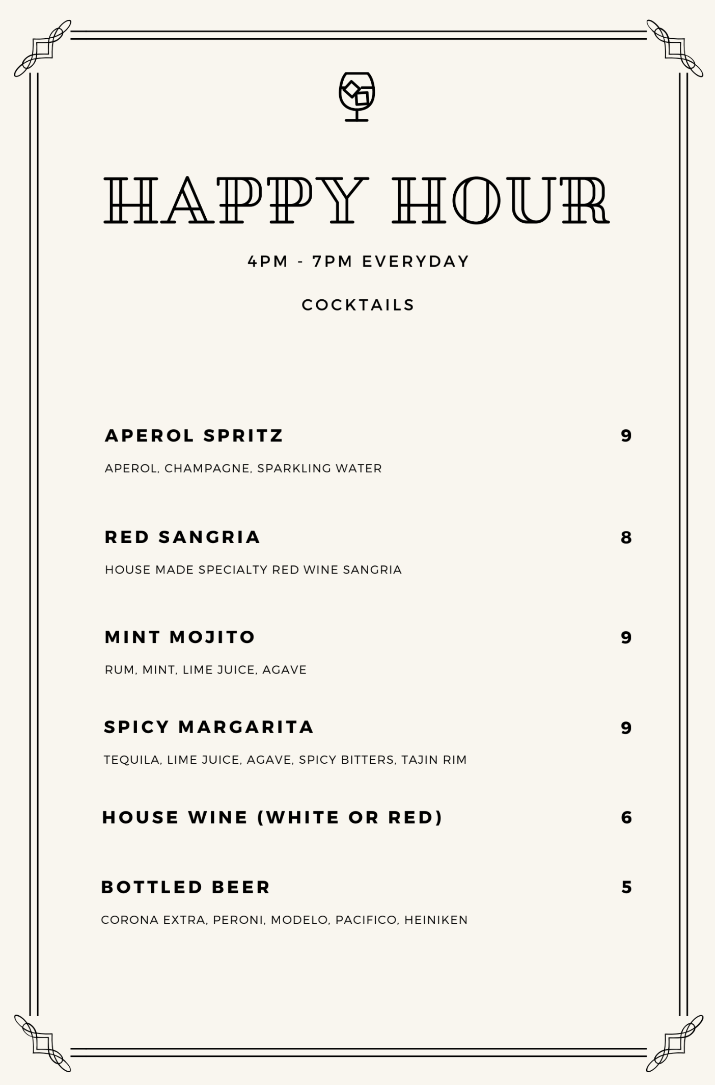 Drink Menu
