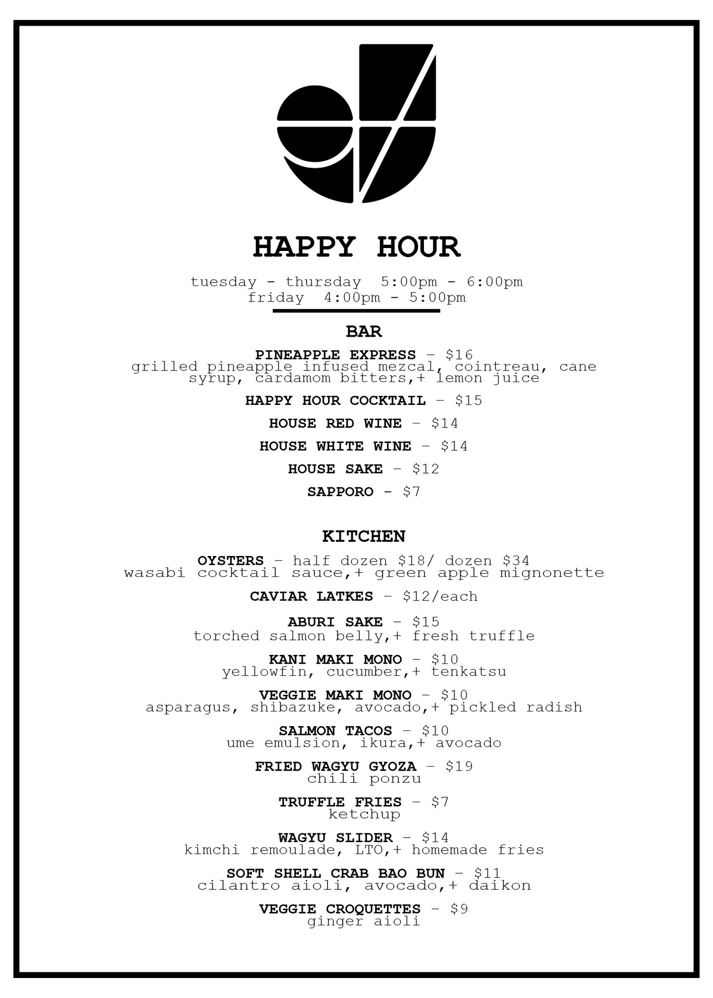 Food & Drink Menu