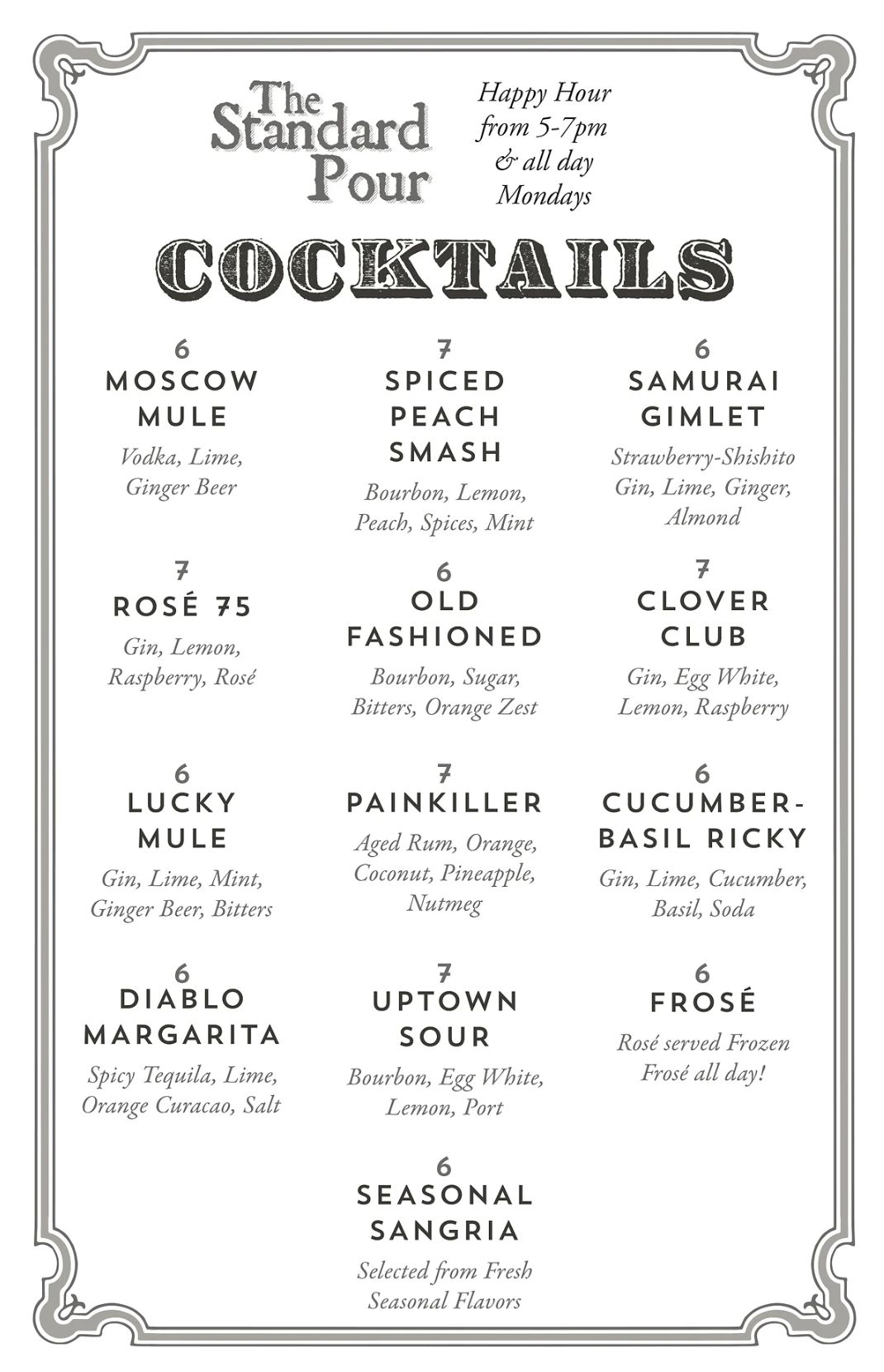 Drink Menu