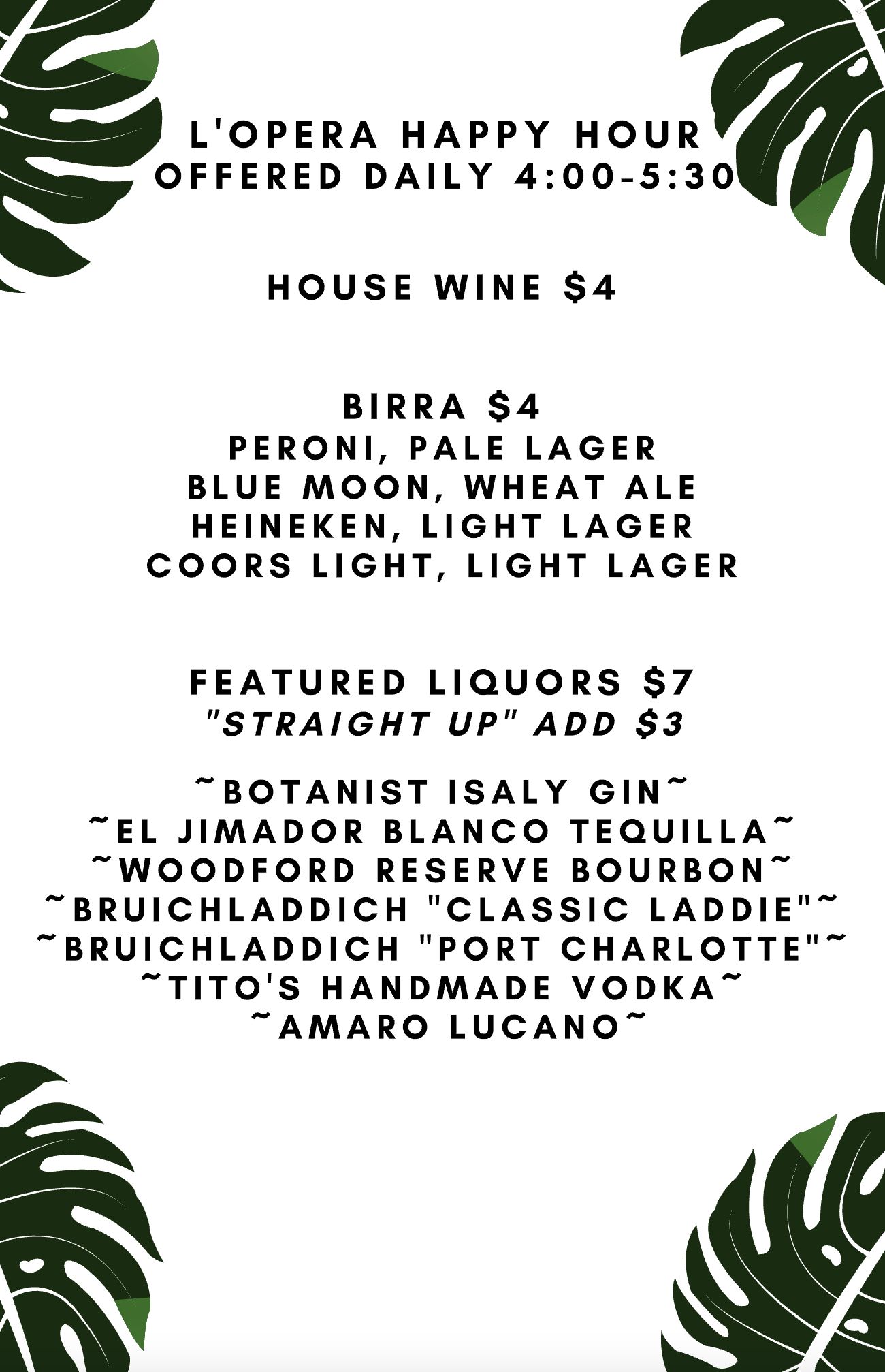 Drink Menu