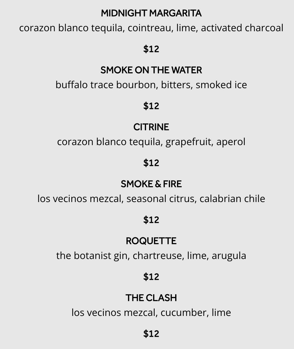 Drink Menu