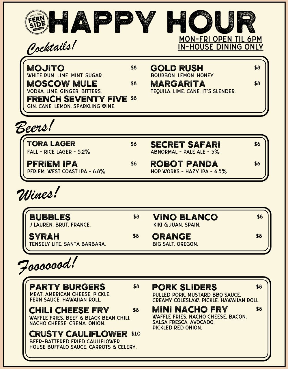 Food & Drink Menu