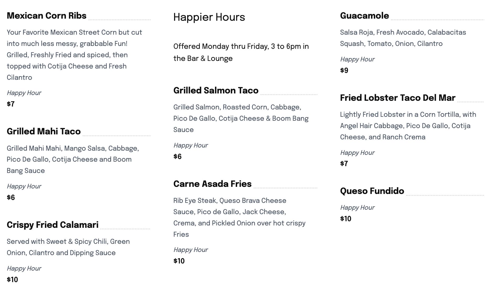 Food Menu