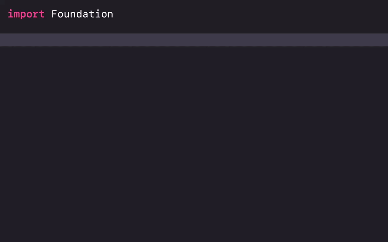 Me typing in Xcode. I create a new struct and make it conform to the View protocol, and Xcode automatically adds an import for SwiftUI.