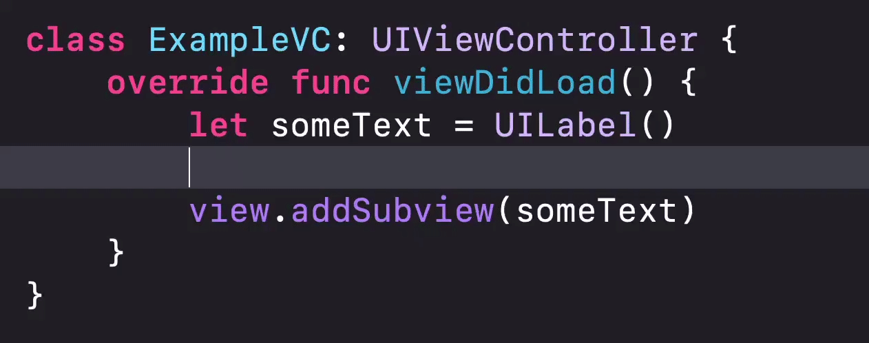 Me typing in Xcode. I type some text dot corn and Xcode completes it into layer dot corner radius.