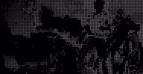 black and white dots blink on and off