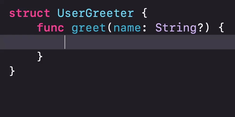 Me typing in Xcode. I start unwrapping using "if let" and it completes the unwrap line for me.