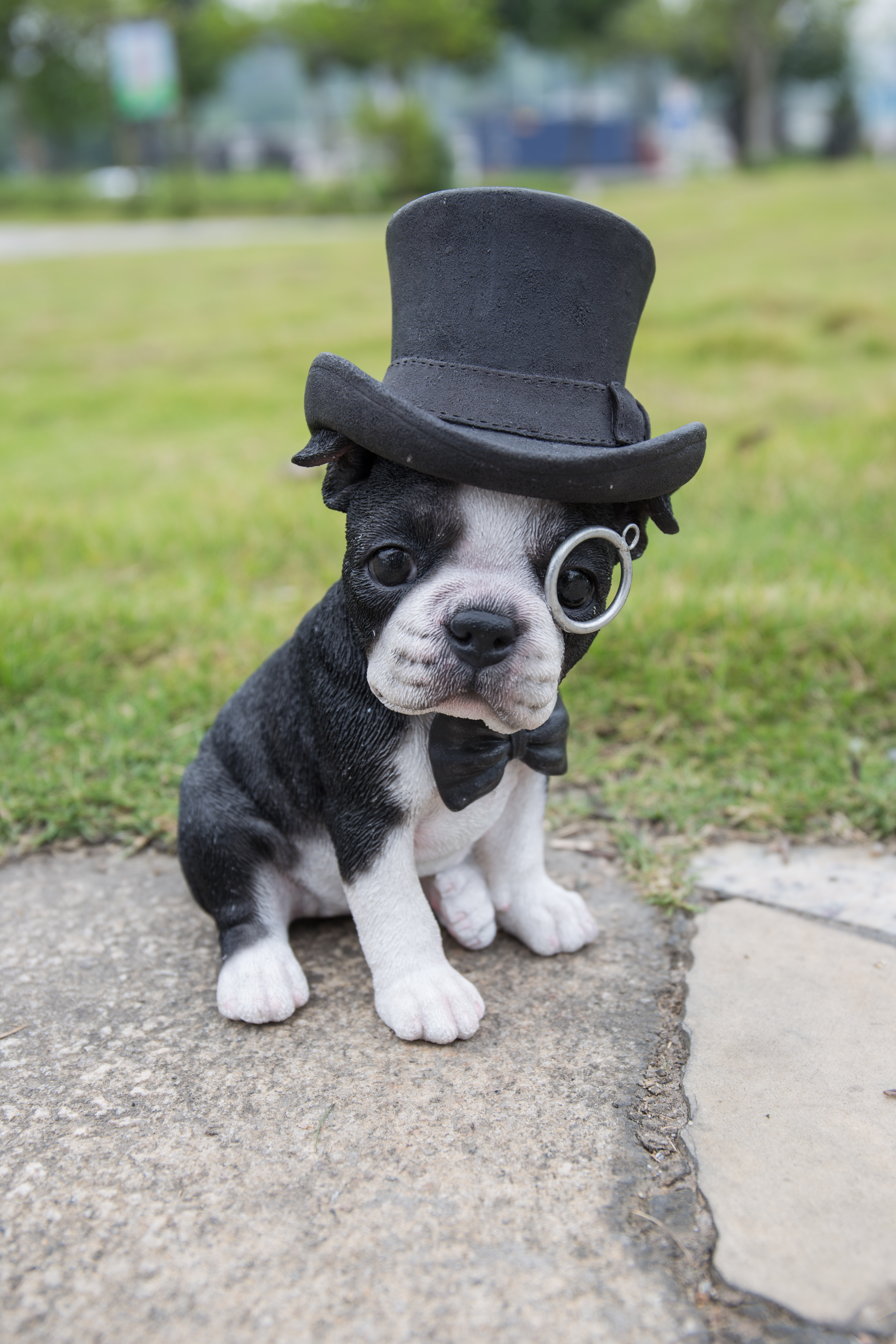 Dressed Up Boston Terrier Dog Garden Statue Yard Lawn Decor Home Ornament main product image