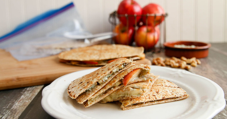 Apple Walnut Gorgonzola Quesadillas