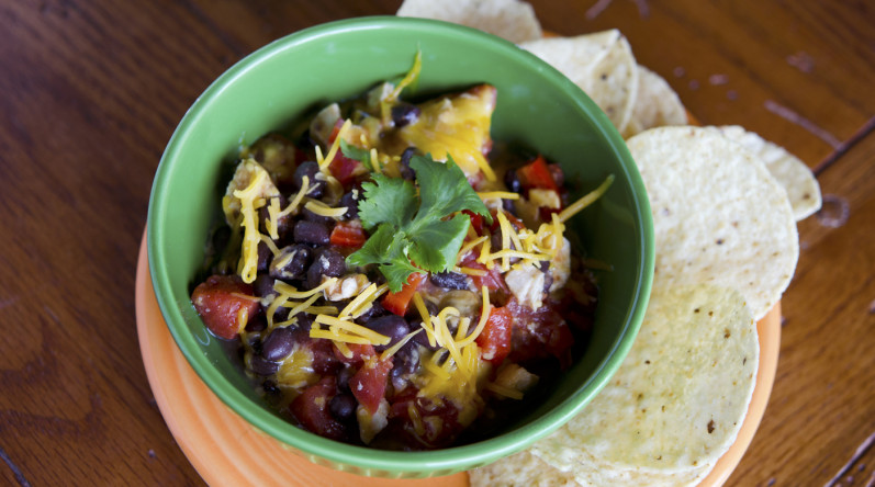 Game Day Recipes - Chicken and Black Bean Nacho Dip