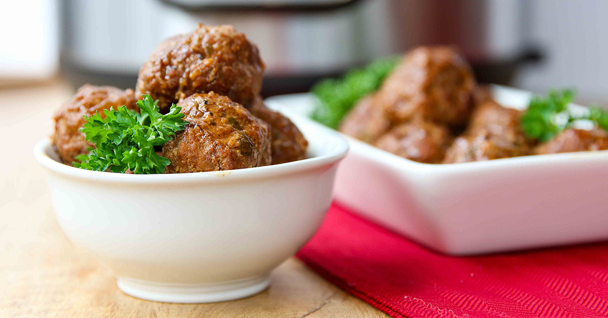 Instant Pot Apple Glazed Turkey Meatballs Traditional Dump and Go