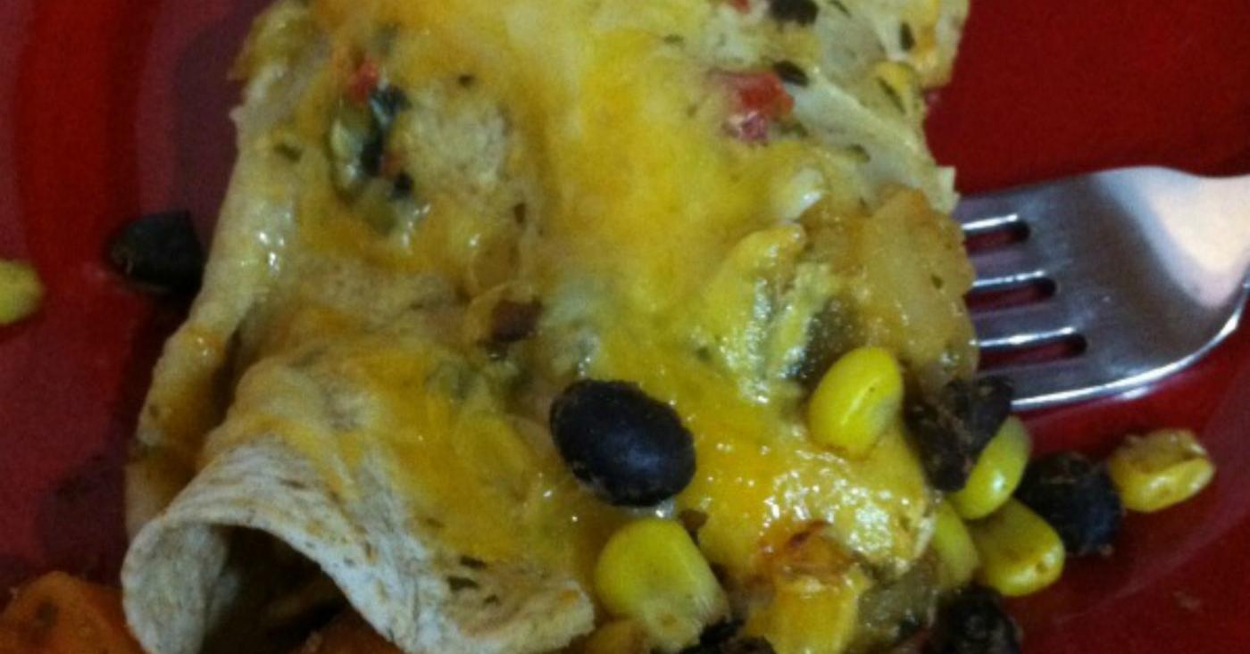 Instant Pot Sweet Potato and Black Bean Enchiladas Dump and Go Dinner