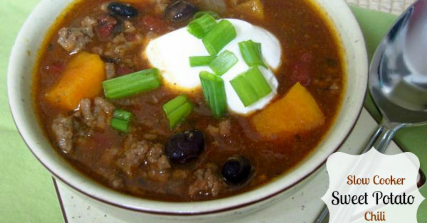 Slow Cooker Sweet Potato Chili - Ready to Eat Dinner | Once A Month Meals