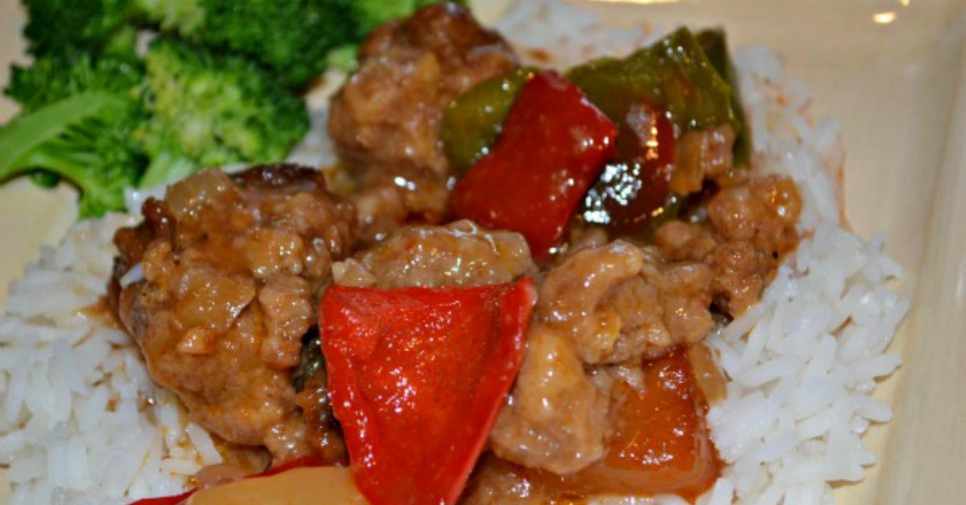 Gluten Free Dairy Free Slow Cooker Sweet and Sour Meatballs Dump and