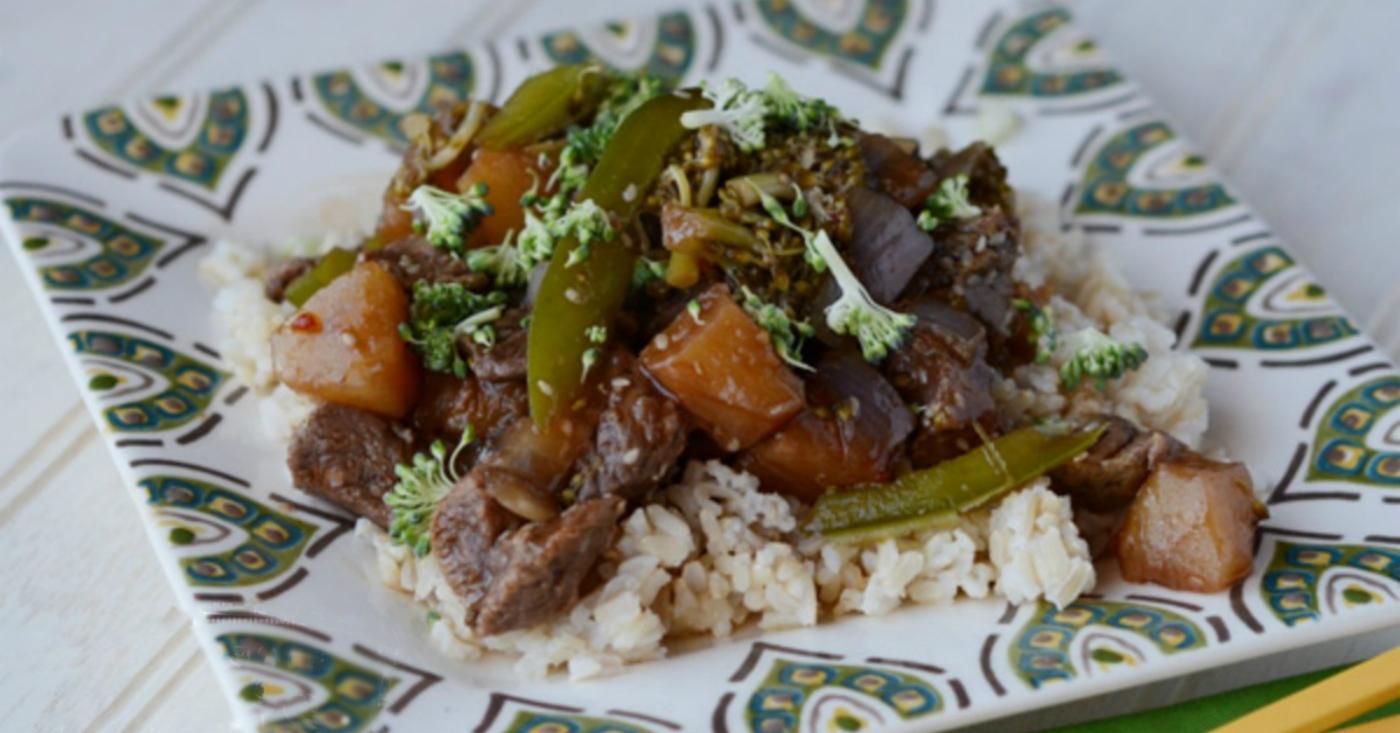 Instant Pot Pineapple Beef Teriyaki - Dump and Go Dinner | Once A Month Meals