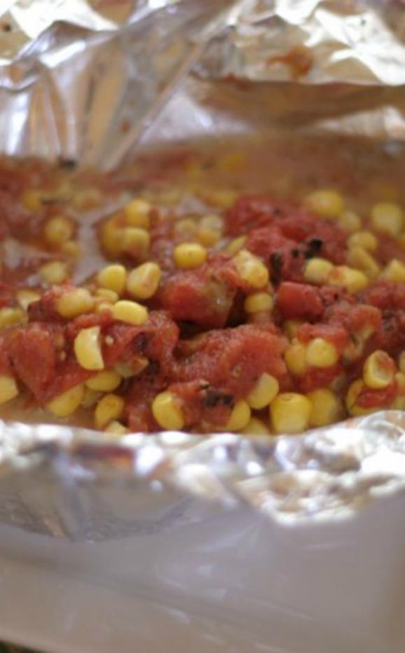 Tilapia with Garlic Roasted Tomatoes and Corn Dump and Go Dinner