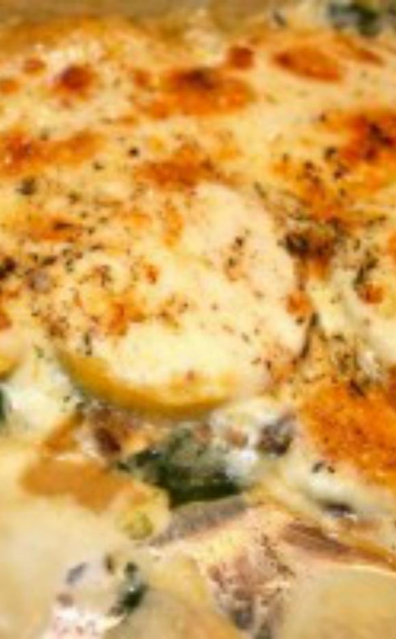 Polenta Gratin with Spinach and Wild Mushrooms Once A Month Meals