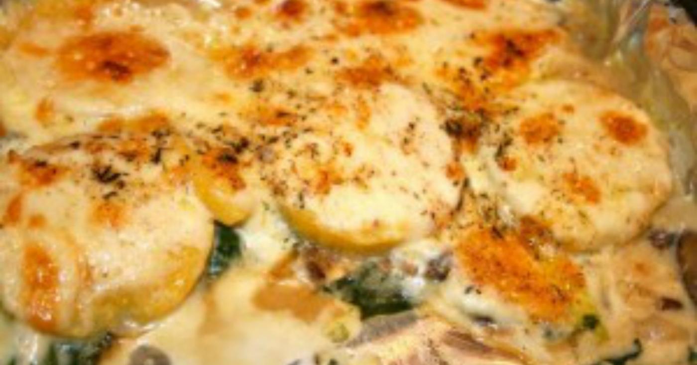 Polenta Gratin with Spinach and Wild Mushrooms Once A Month Meals