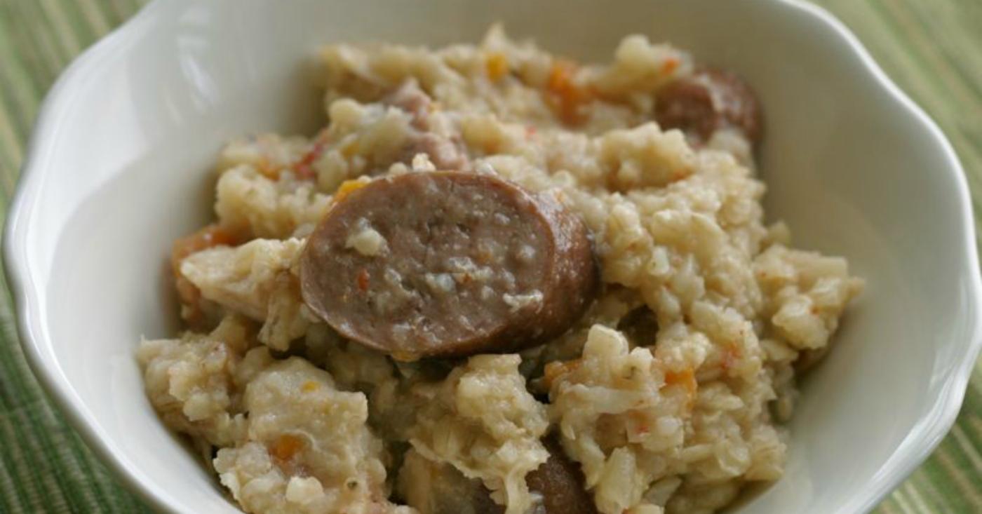 Healthier Spanish Rice with Chicken and Sausage - Dump and Go Dinner | Once A Month Meals
