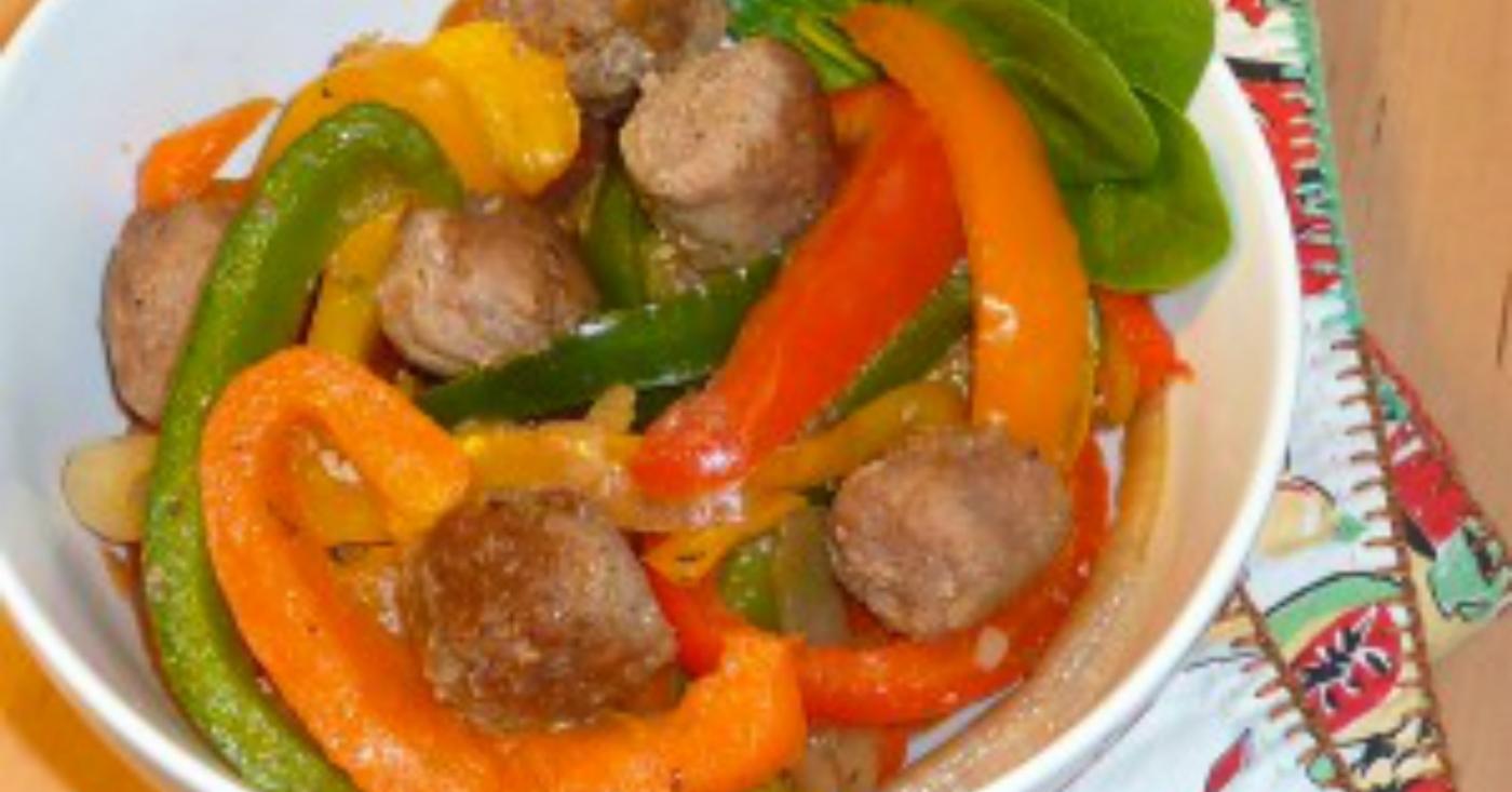 Gluten Free Dairy Free Sausage and Peppers - Lunch Version | Once A Month Meals