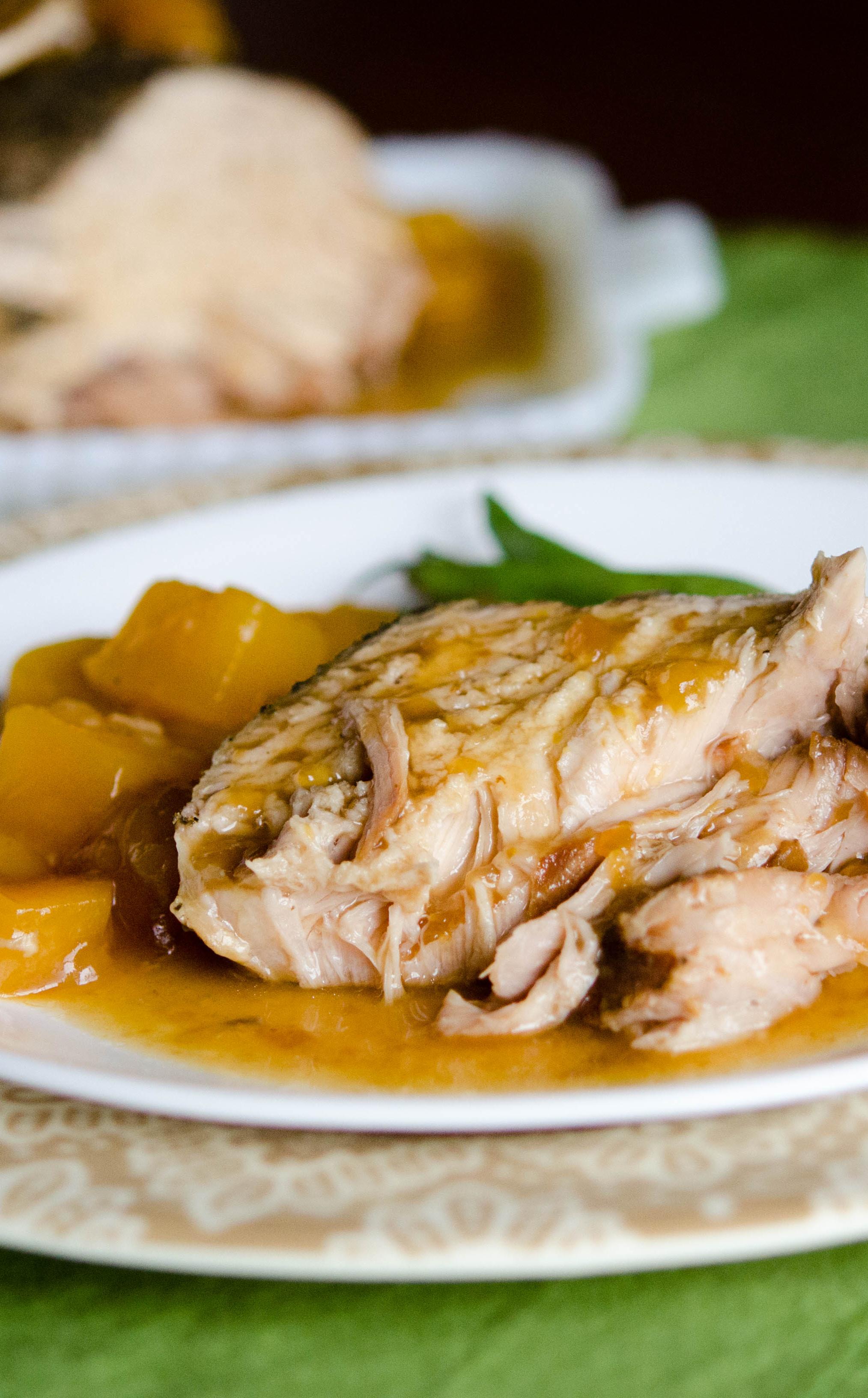 Slow Cooker Mango Pork Dump and Go Dinner Once A Month Meals