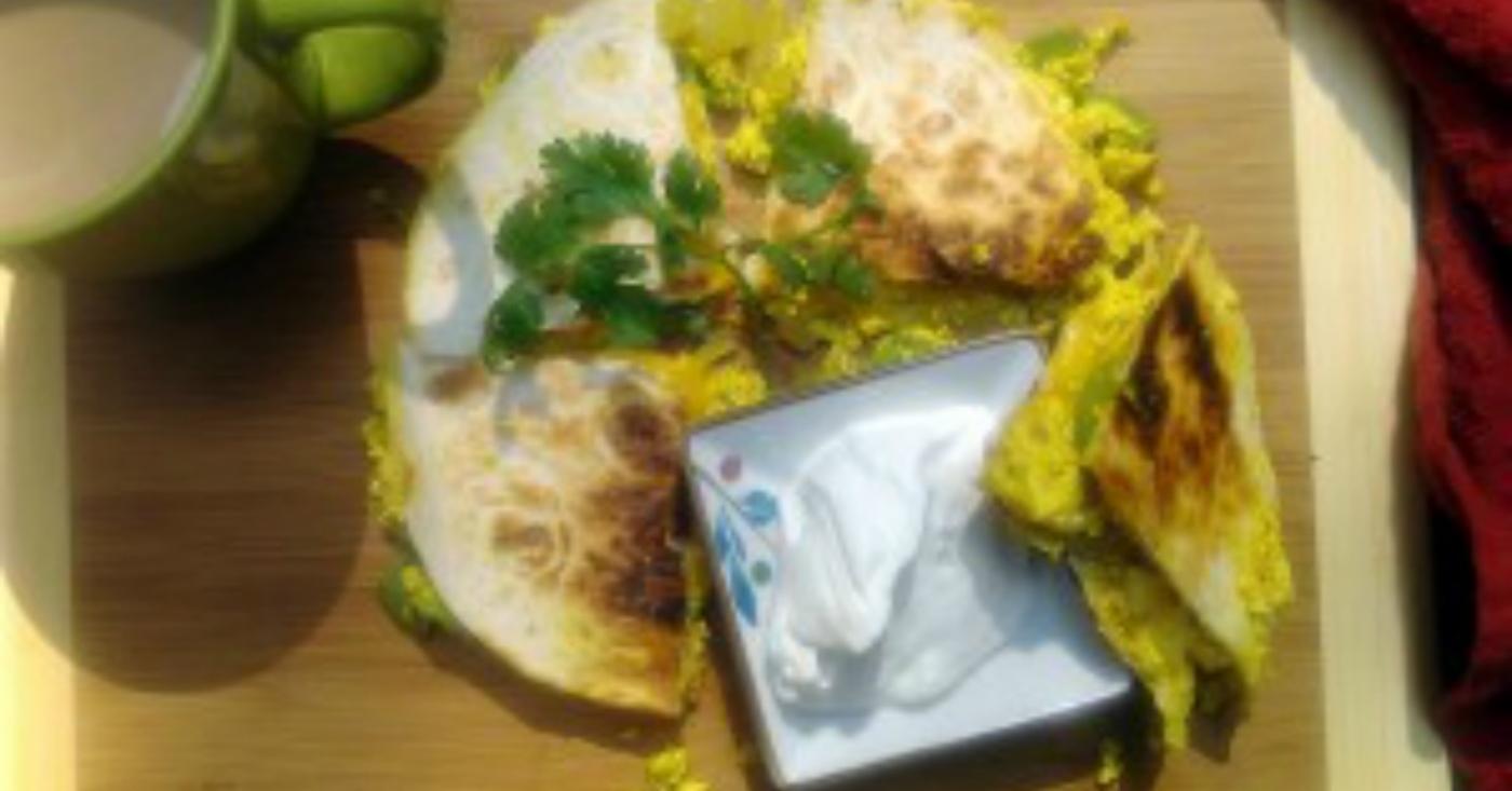 Curried Tofu Breakfast Quesadilla Once A Month Meals