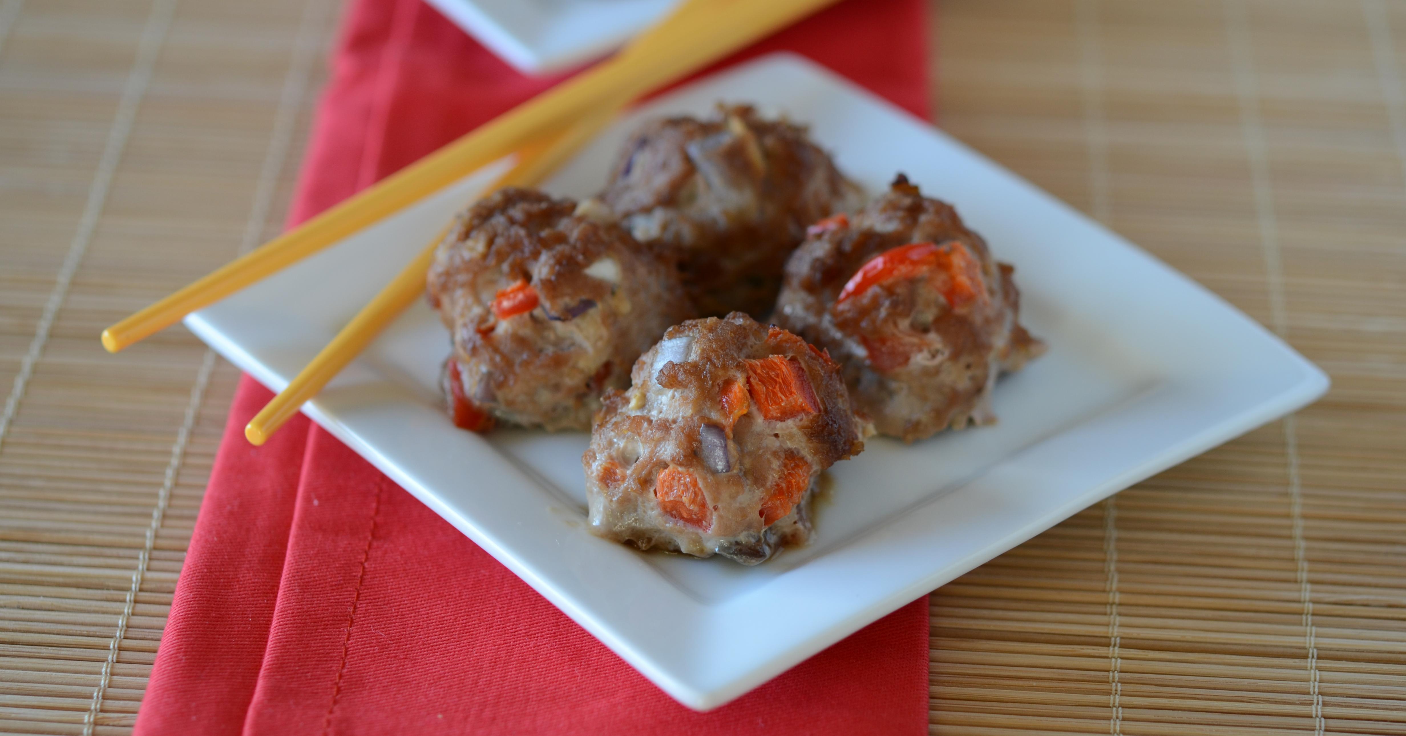 Gluten Free Dairy Free Teriyaki Chicken Meatballs Lunch Version