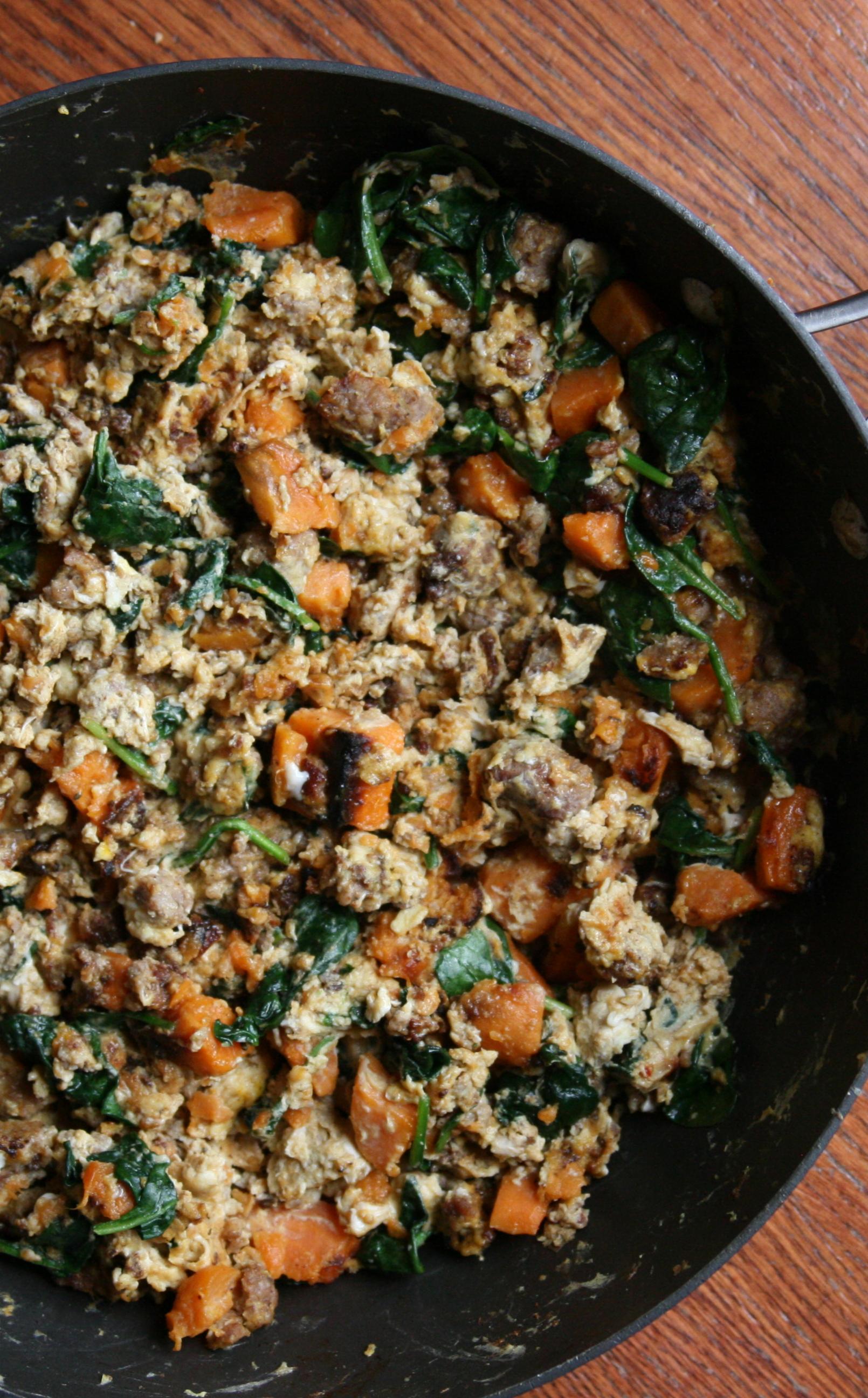 Paleo Sweet Potato and Sausage Egg Scramble Once A Month Meals