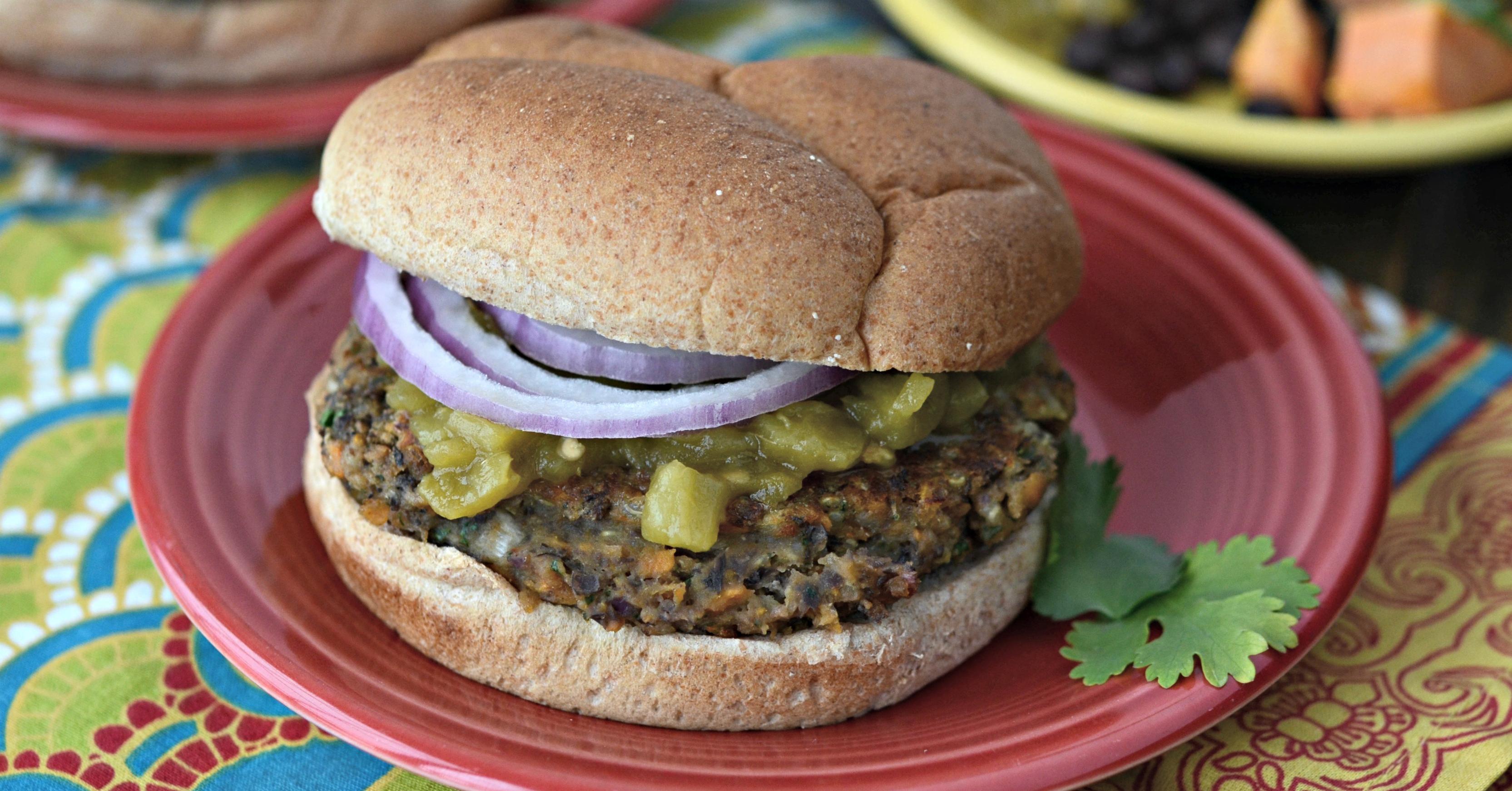Sweet Potato and Red Onion Black Bean Burgers Dump and Go Dinner