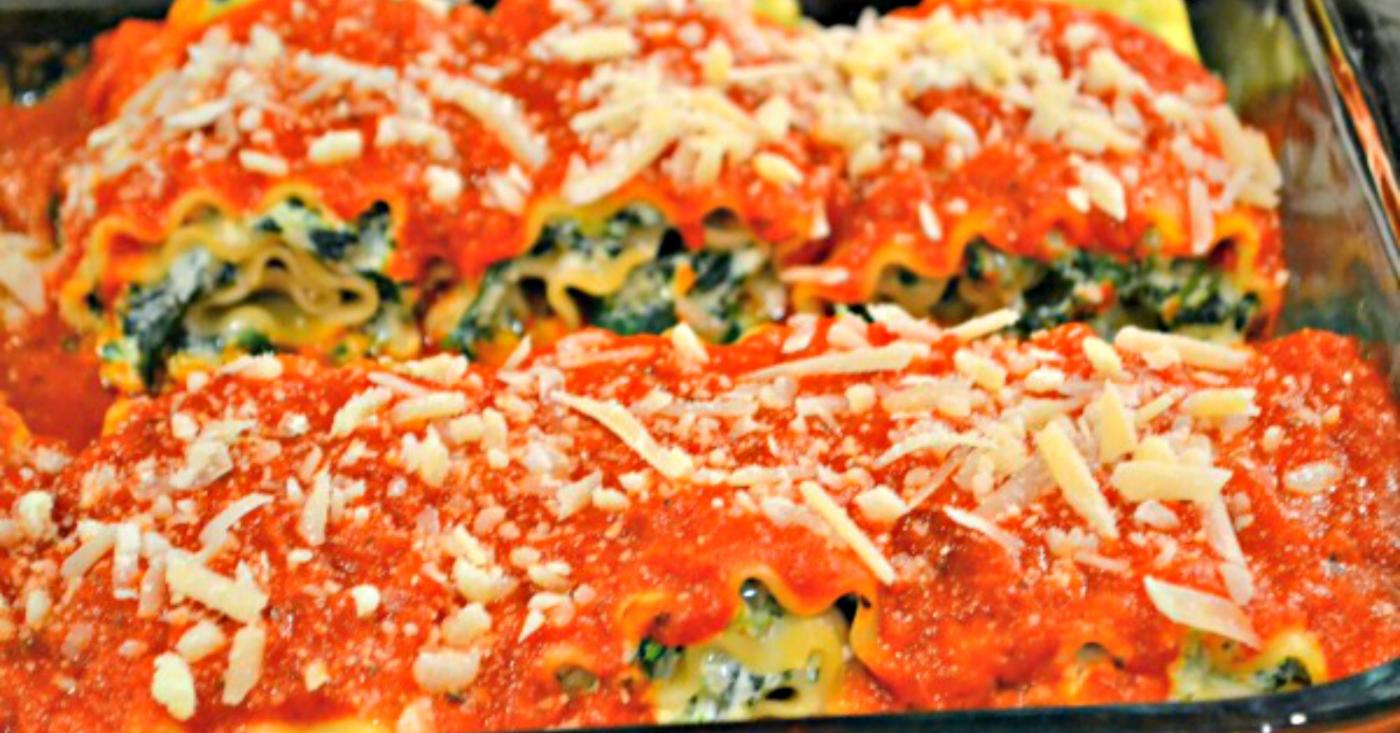 Spinach Lasagna Roll Ups