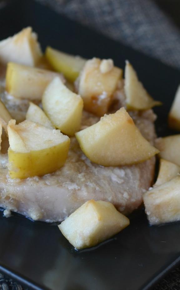 Slow Cooker Apple Bourbon Pork Chops Dump and Go Dinner Once A Month Meals