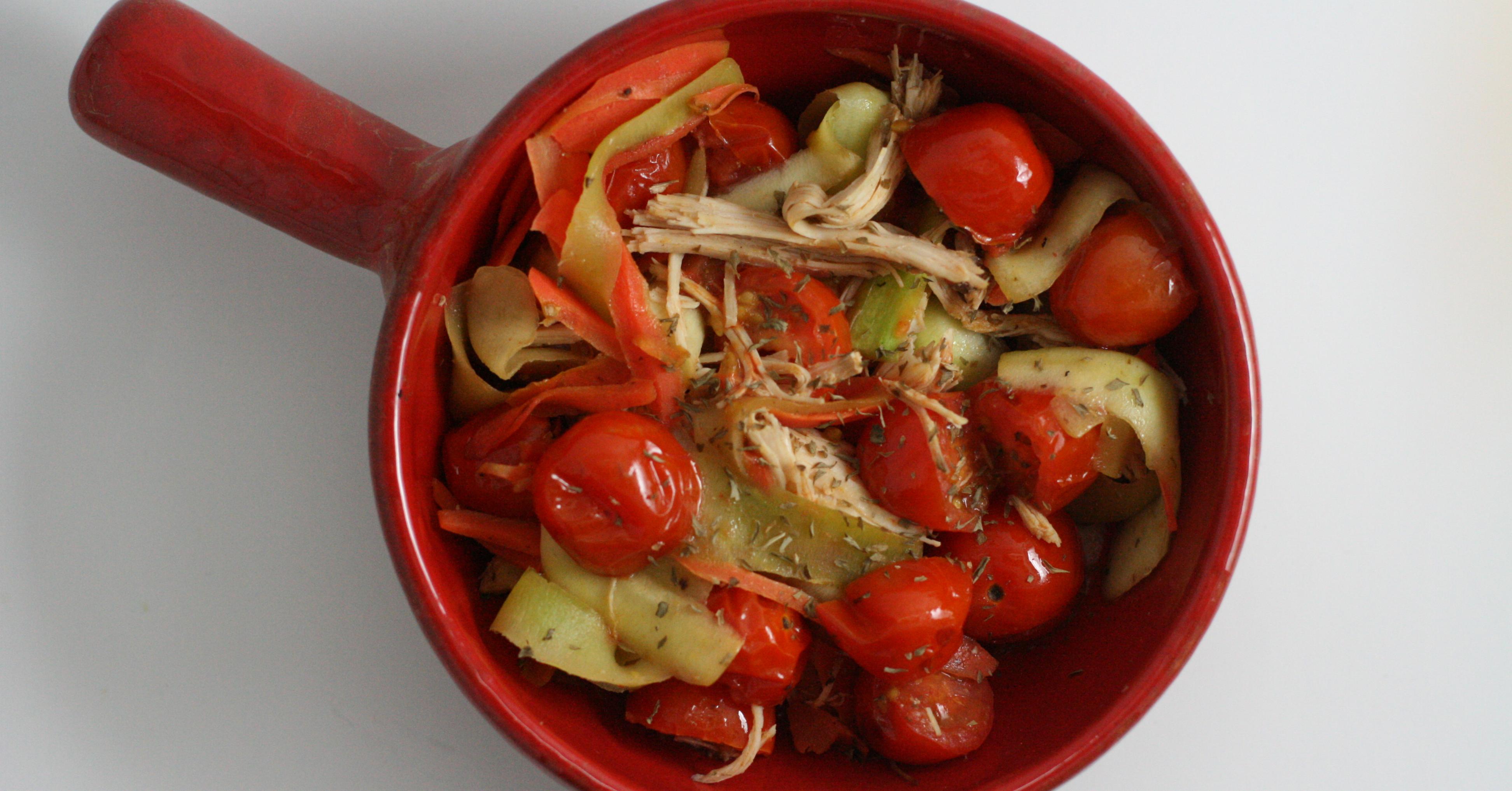 Shredded Chicken with Summer Veggies - Ready to Eat Dinner