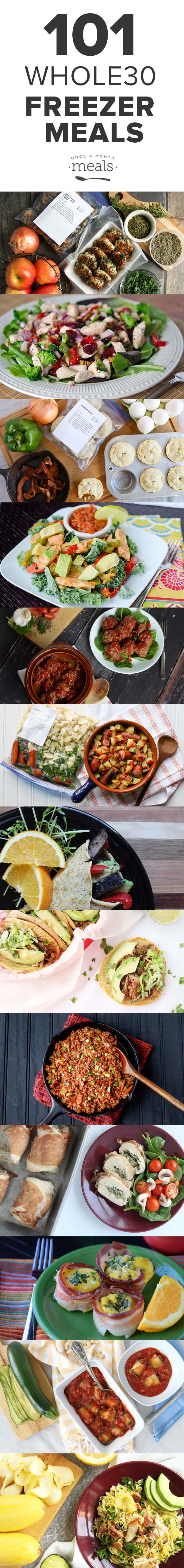 Don't get caught wondering what to eat! We have 101 recipes in a wide variety of flavors that can be cooked and frozen ahead of time so you finish your Whole30.