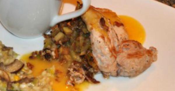 Cider Sauced Stuffed Pork Chops | Once A Month Meals