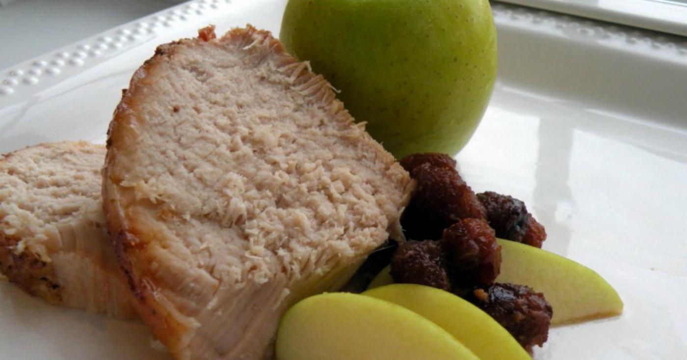 Slow Cooker Apple Cherry Pork Loin - Dump and Go Dinner | Once A Month Meals