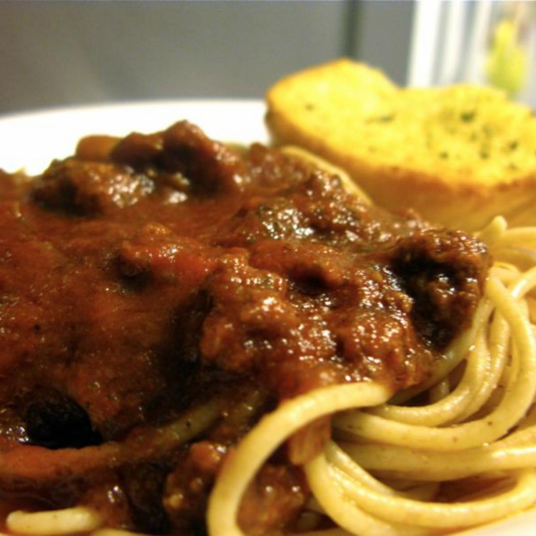 Instant Pot Savory Spaghetti Sauce with Bacon Dump and Go Dinner Once A Month Meals