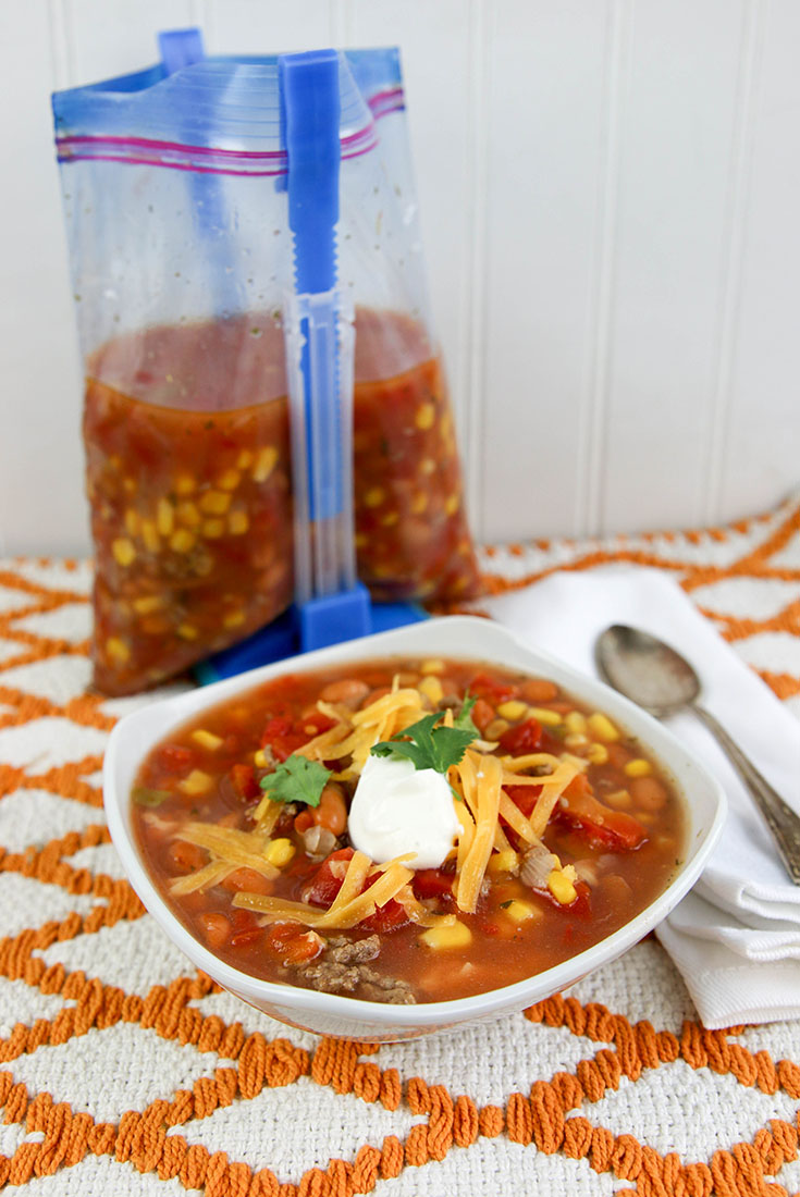 Instant Pot Taco Soup Dump and Go Dinner Once A Month Meals