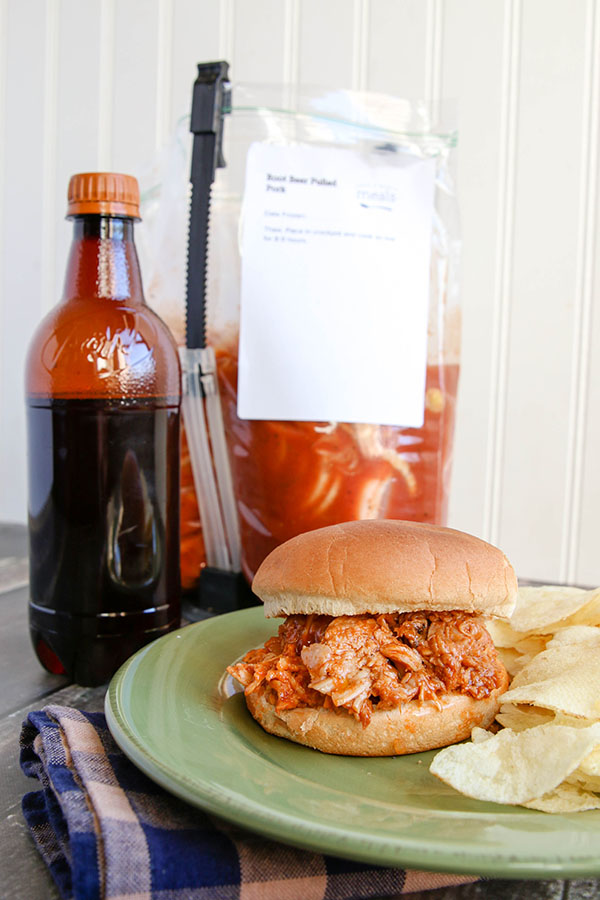 Instant Pot Root Beer Pulled Pork Dump and Go Dinner Once A Month Meals