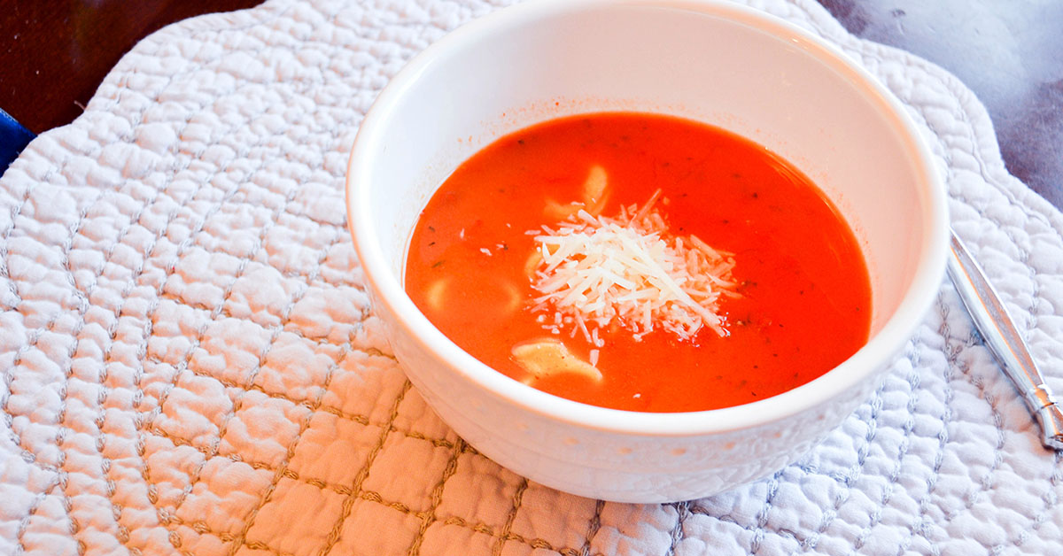 Tomato Tortellini Soup - Lunch Version