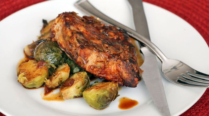 Simple Slow Cooker Pork Chops and Brussel Sprouts