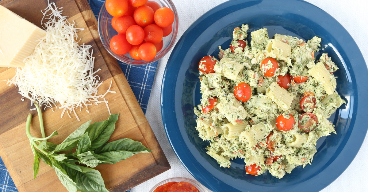 Nut Free Pesto Pasta Salad Lunch Version Once A Month Meals