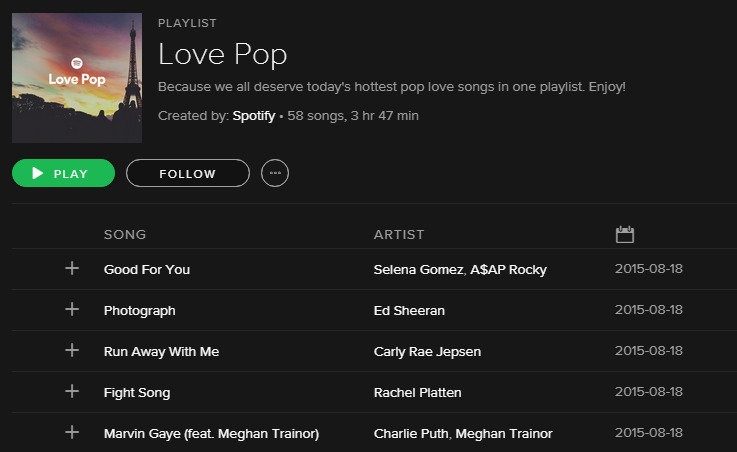 Play List for you Couple's Cooking Date