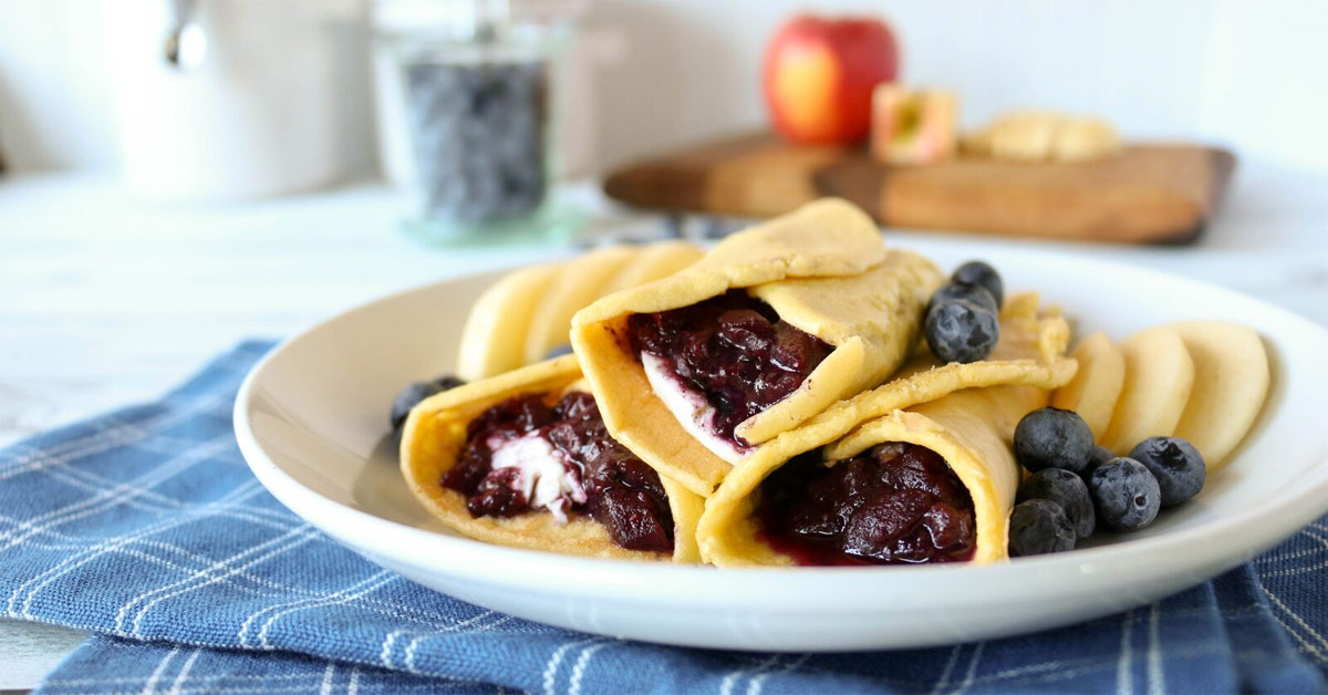 Grain Free Crepes with Apple Berry Compote Once A Month Meals