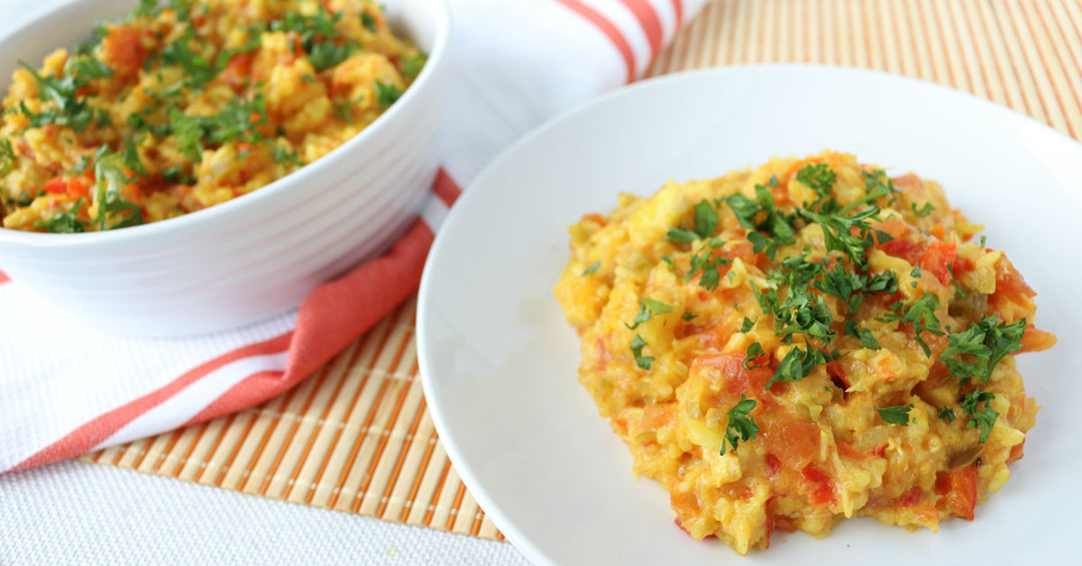 Low FODMAP Slow Cooker Paella Dump and Go Dinner Once A Month Meals